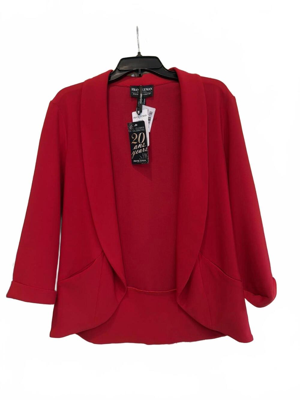 NEW FRANK LYMAN women's open-front jacket in red